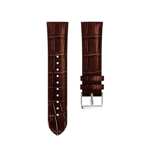 18mm Crocodile Texture Genuine Leather Watch Bracelet for Huawei TalkBand B5 - Brown