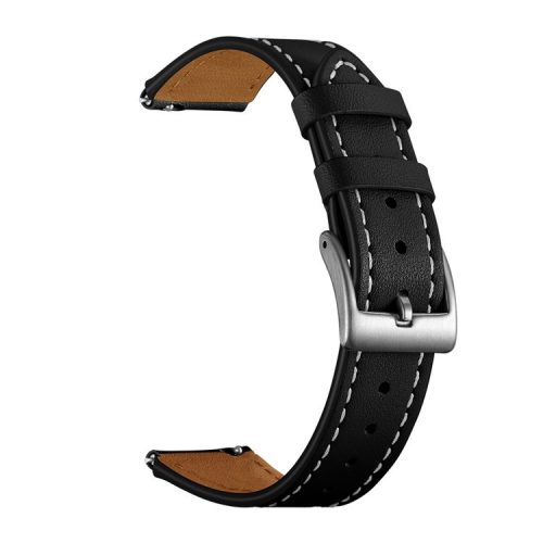 18mm Genuine Leather Sharp Head Smart Watch Band for Huawei TalkBand B5/B3 Active/B2 Active - Black