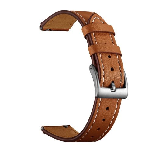 18mm Genuine Leather Sharp Head Smart Watch Band for Huawei TalkBand B5/B3 Active/B2 Active - Brown