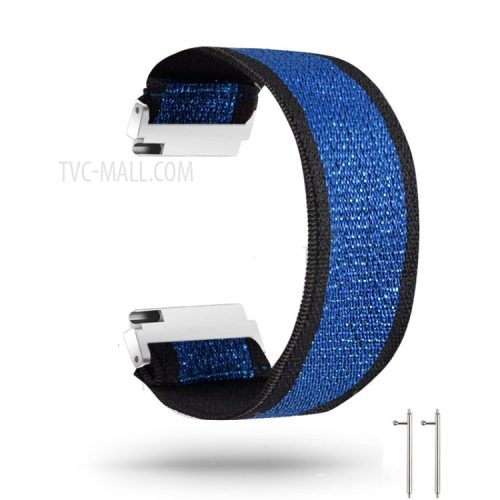 20mm Color Matching Nylon Watch Band for Samsung Galaxy Watch4 Classic 46mm 42mm/Watch4 44mm 40mm/Huawei GT 2 42mm/Huami Amazfit Watch Youth Edition - Black/Blue