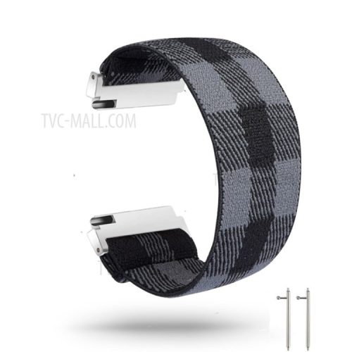 20mm Color Matching Nylon Watch Band for Samsung Galaxy Watch4 Classic 46mm 42mm/Watch4 44mm 40mm/Huawei GT 2 42mm/Huami Amazfit Watch Youth Edition - Grey/Black