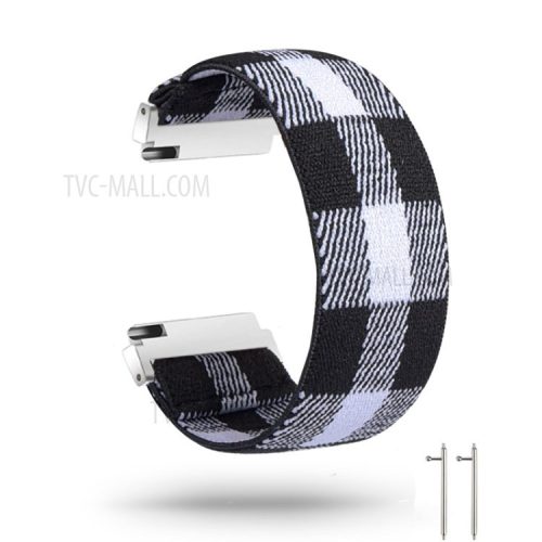 20mm Color Matching Nylon Watch Band for Samsung Galaxy Watch4 Classic 46mm 42mm/Watch4 44mm 40mm/Huawei GT 2 42mm/Huami Amazfit Watch Youth Edition - White/Black