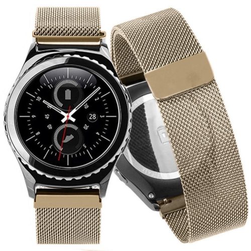 20mm Magnetic Milanese Loop Metal Watch Bracelet for Huawei Watch 2 - Champagne Gold