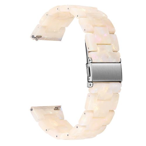 20mm Resin Watch Band for Huawei Watch 2/Watch GT 2 42mm, Stainless Steel Buckle Replacement Strap - Fluorescent White