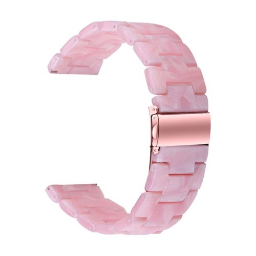 20mm Resin Watch Band for Huawei Watch 2/Watch GT 2 42mm, Stainless Steel Buckle Replacement Strap - Pearl Light Pink