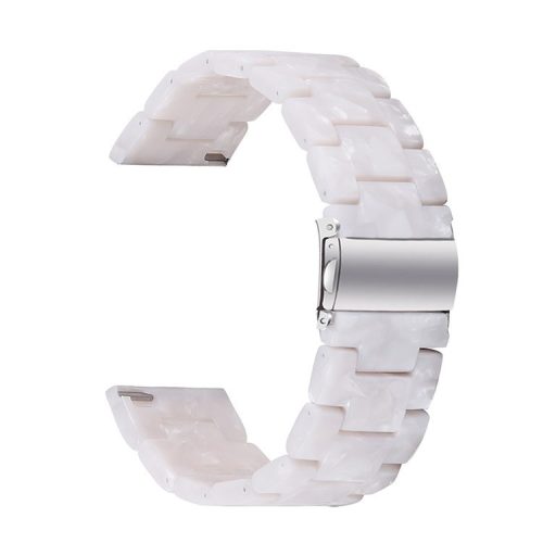 20mm Resin Watch Band for Huawei Watch 2/Watch GT 2 42mm, Stainless Steel Buckle Replacement Strap - White Mix