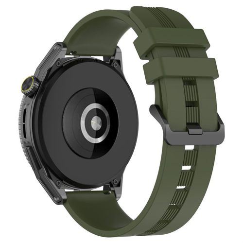 20mm Textured Silicone Smart Watch Bands for Huawei Watch GT3 / Watch GT, Sport Style Replaced Wrist Strap Watchband - Dark Green