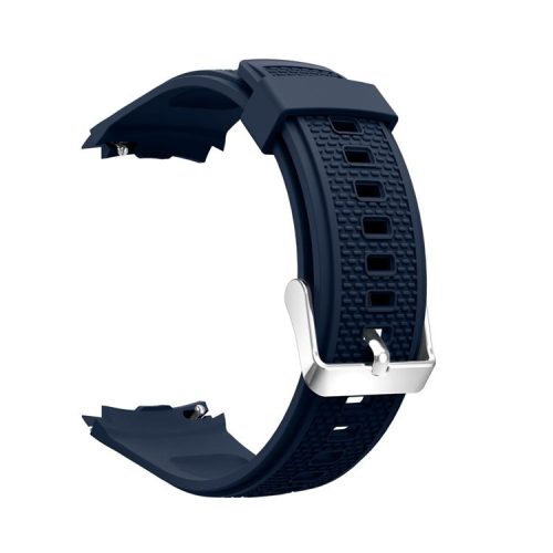 20mm Textured Silicone Watch Sports Strap for Huawei Watch 2 - Dark Blue