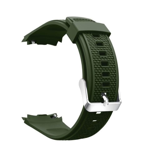 20mm Textured Sports Silicone Watchband Replacement for Huawei Watch 2 - Green