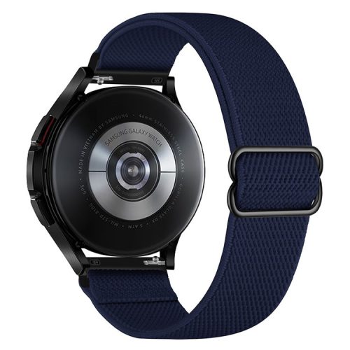 22mm Adjustable Braided Solo Loop Watch Band Fabric Nylon Elastic Belt Bracelet for Samsung Galaxy Watch 46mm / Gear S3 Classic / Gear S3 Frontier / Huawei Watch GT / Amazfit GTR 47mm - Midnight Blue