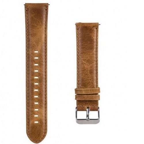 22mm Crazy Horse Texture Leather Smart Bracelet Strap for Huawei Watch GT - Light Brown