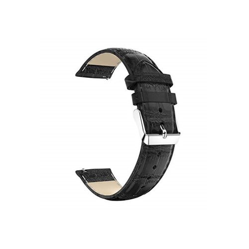 22mm Crocodile Texture Genuine Leather Smart Watch Band Replacement for Huawei Watch GT2e/GT2 46mm - Black