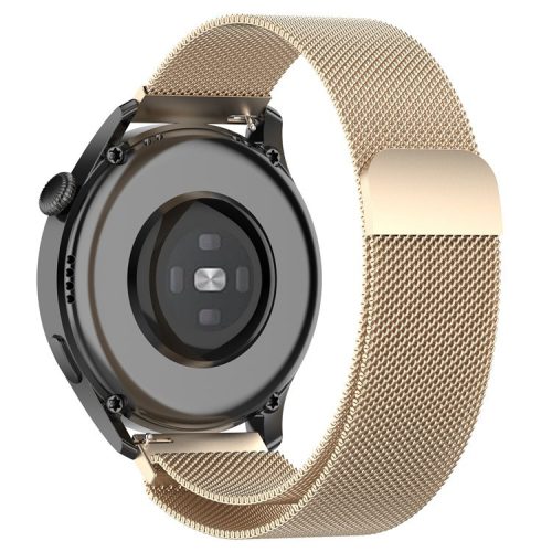 22mm Magnetic Closure Milanese Wristband Breathable Watch Strap Replacement for Huawei Watch GT3 46mm/Samsung Gear S3 Frontier/Classic - Champagne Gold