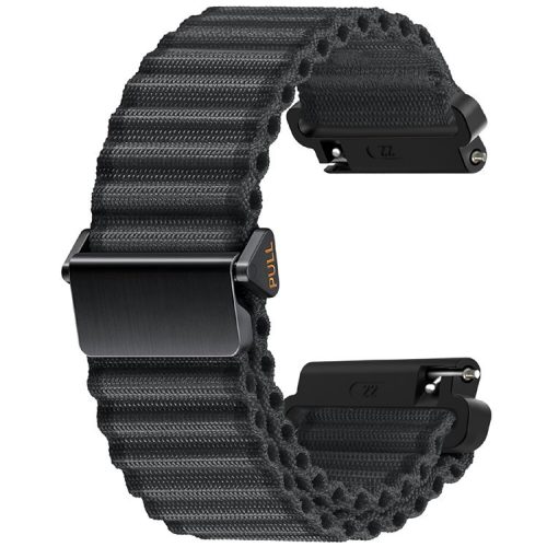 22mm Nylon Band for Huawei Watch 4 / 4 Pro / GT 4 46mm Wave Design Watch Strap - Dark Grey