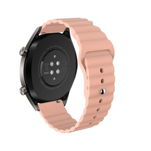 22mm Reverse Buckle Silicone Watchband for Samsung Gear S3/Galaxy Watch 46mm/Huawei GT2 46mm/Huami Amazfit 1/2 - Light Pink