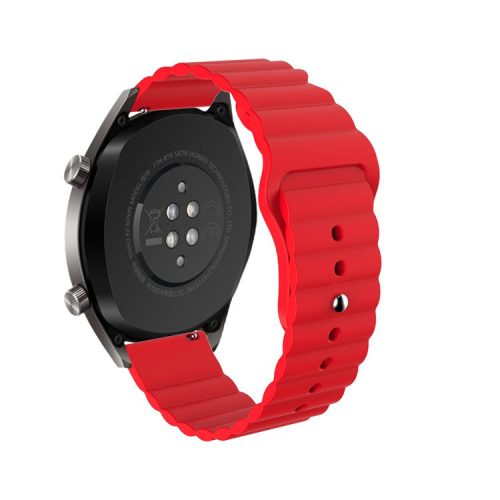 22mm Reverse Buckle Silicone Watchband for Samsung Gear S3/Galaxy Watch 46mm/Huawei GT2 46mm/Huami Amazfit 1/2 - Red