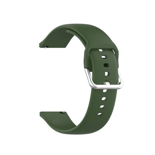 22mm Silicone Watch Strap Silver Buckle [Small Size] for Huawei Watch GT 2 Pro - Army Green