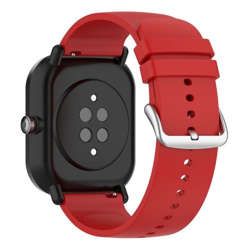 22mm Silicone Watch Strap Soft Wristband with Buckle for Samsung Galaxy Watch3 45mm/Active/Huawei Watch 3 - Red