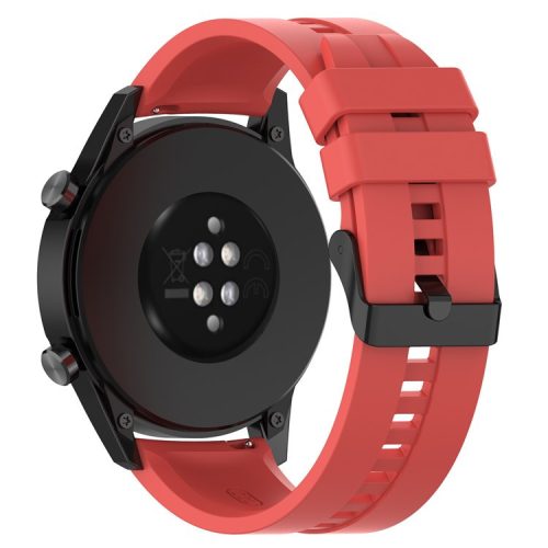 22mm Silicone Watch Strap Wristband with Steel Pin Buckle for Huawei Watch GT3/GT Runner - Red