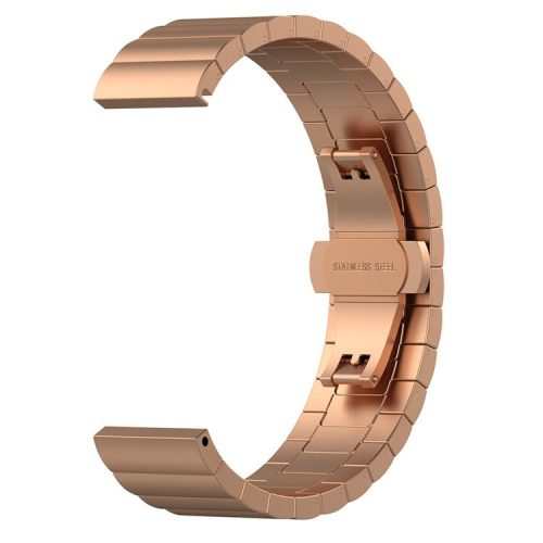 22mm Solid Stainless Steel Link Chain Watch Strap for Huawei Smart GT - Rose Gold