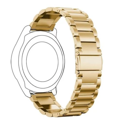 22mm Three Beads Stainless Steel Watch Strap with Folding Clasp for Huawei Watch GT / Honor Watch Magic - Gold