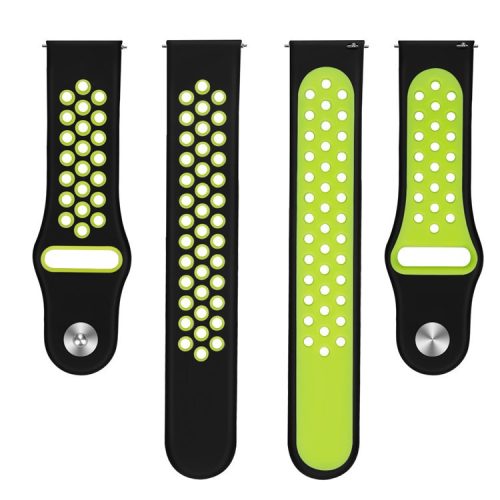 22mm Two-tone Silicone Smart Watch Band for Huawei Watch GT / Ticwatch 1 / Huami - Black/Yellow