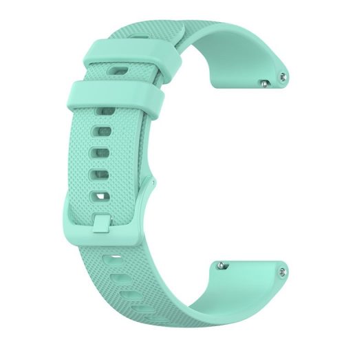 22mm Universal Grid Texture Silicone Watchband Replace Strap for Huawei Watch 3 / 3 Pro / Samsung Amazfit Watch Etc - Cyan