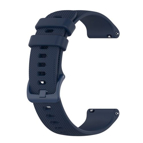 22mm Universal Grid Texture Silicone Watchband Replace Strap for Huawei Watch 3 / 3 Pro / Samsung Amazfit Watch Etc - Dark Blue