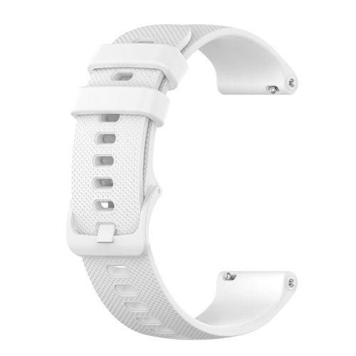 22mm Universal Grid Texture Silicone Watchband Replace Strap for Huawei Watch 3 / 3 Pro / Samsung Amazfit Watch Etc - White