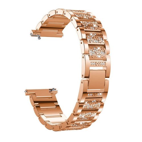 22mm Universal Rhinestone Decor Metal Watch Band for Huawei Watch GT / Samsung Gear S3 Classic / S3 Frontier - Rose Gold