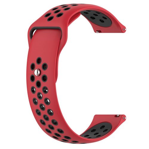 Dual Color Adjustable Silicone Watch Band Wrist Strap 22mm for Huawei Watch 3/Watch 3 Pro - Red/Black