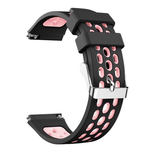 Dual Color Soft Silicone Watch Strap for Huawei Watch GT 2e - Black/Light Pink