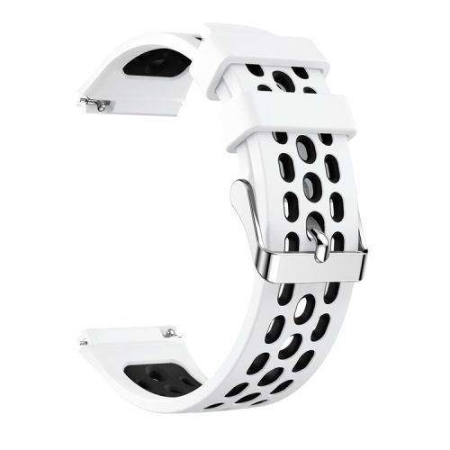 Dual Color Soft Silicone Watch Strap for Huawei Watch GT 2e - White/Black