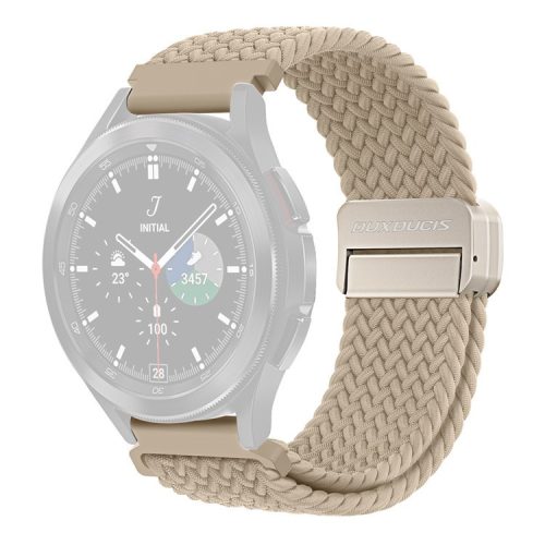 DUX DUCIS Mixture Pro Series Nylon Woven Strap for Samsung Galaxy Watch3 45mm / Huawei Watch Ultimate Magnetic Buckle 22mm Watchband - Beige