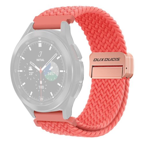 DUX DUCIS Mixture Pro Series Nylon Woven Strap for Samsung Galaxy Watch6  /  Watch5  /  Huawei Watch GT3 Magnetic Buckle 20mm Watchband - Guava