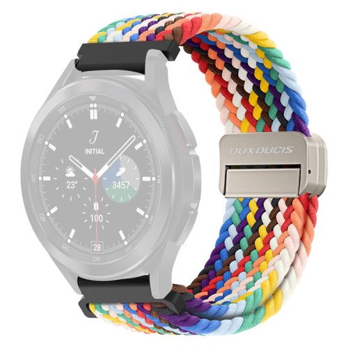 DUX DUCIS Mixture Pro Series Nylon Woven Strap for Samsung Galaxy Watch6  /  Watch5  /  Huawei Watch GT3 Magnetic Buckle 20mm Watchband - Rainbow