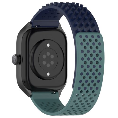 For Huami Amazfit GTS 4 Mini / Samsung Gear Sport / Huawei Watch 2 Silicone Watch Strap 20mm Breathable Watch Band - Midnight Blue / Olive Green