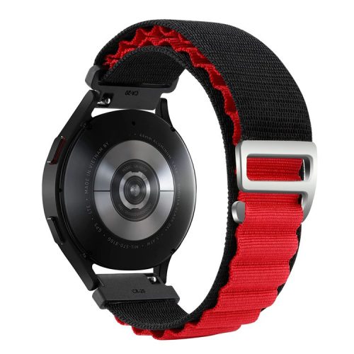 For Huawei / Samsung / Huami Amazfit GTS 4 / 3 / 2 / 1 / mini Watch Band Universal 20mm Nylon Wrist Strap - Black+Red