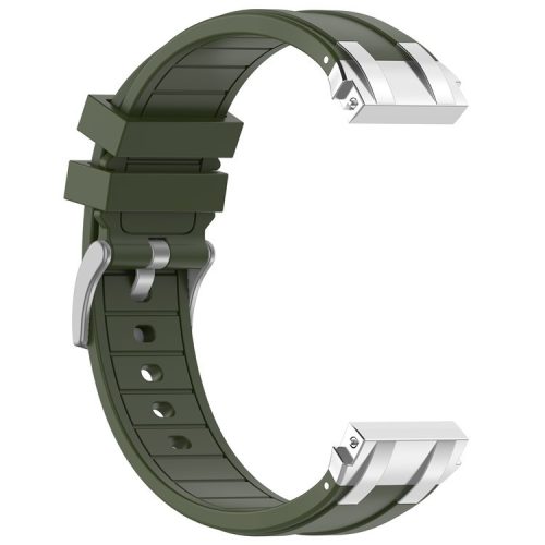 For Huawei / Samsung 22mm Universal Smartwatch Strap Silicone Replacement Band - Army Green