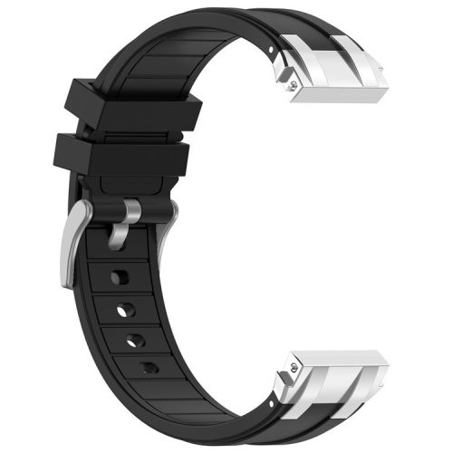 For Huawei / Samsung 22mm Universal Smartwatch Strap Silicone Replacement Band - Black