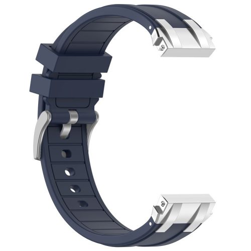 For Huawei / Samsung 22mm Universal Smartwatch Strap Silicone Replacement Band - Navy Blue