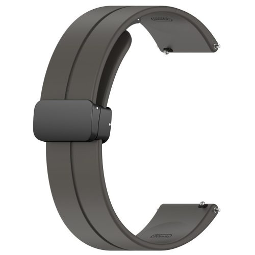 For Huawei / Samsung Universal 22mm Smartwatch Strap Magnetic Folding Buckle Silicone Band - Grey