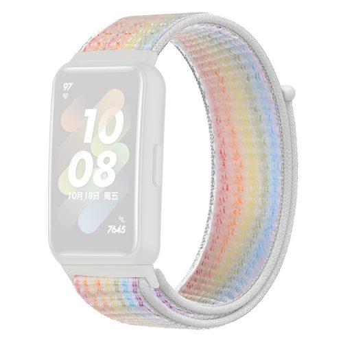 For Huawei Band 7 Nylon Watch Strap Adjustable Loop Fastener Replacement Sport Wrist Band - Multi-Color