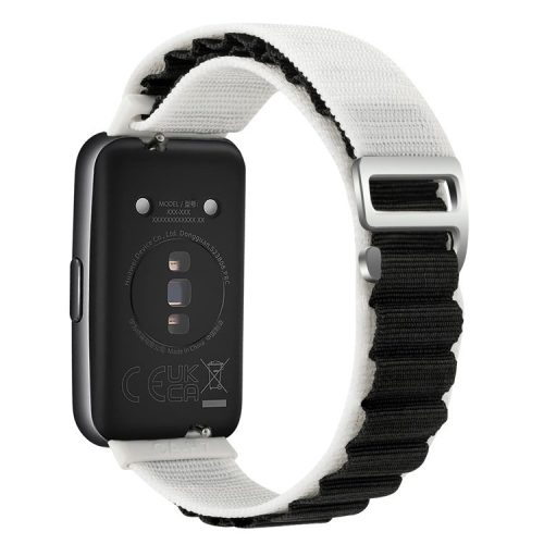 For Huawei Band 7 Replacement Watch Band Nylon Adjustable Wrist Strap - Starlight / Black