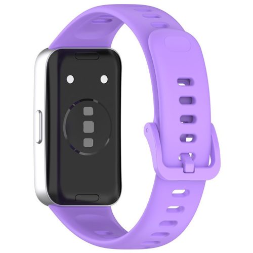 For Huawei Band 8 / 8 NFC / 9 / 9 NFC Glossy Silicone Watch Strap Replacement Watchband - Purple