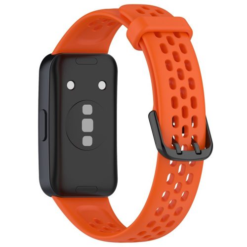 For Huawei Band 8 / Band 8 NFC / Band 9 / Band 9 NFC Breathable Silicone Smart Watch Strap Comfortable Wearing Wrist Band - Orange