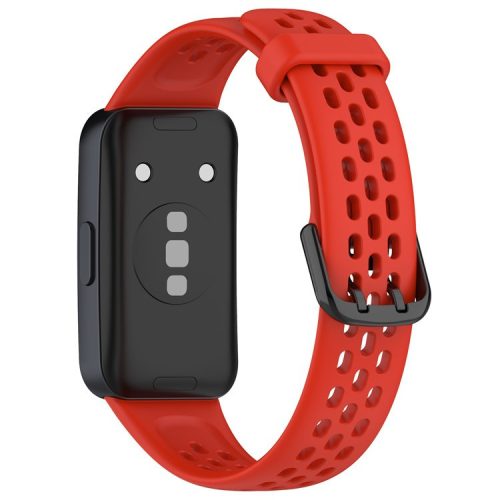 For Huawei Band 8 / Band 8 NFC / Band 9 / Band 9 NFC Breathable Silicone Smart Watch Strap Comfortable Wearing Wrist Band - Red