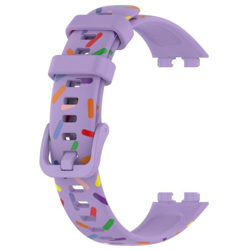 For Huawei Band 8 / Band 8 NFC / Band 9 / Band 9 NFC Colorful Spotted Silicone Strap Replacement Watch Band - Purple