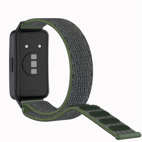 For Huawei Band 8 / Band 8 NFC / Band 9 / Band 9 NFC Nylon Watch Band Adjustable Sport Loop Breathable Replacement Strap - Army Green