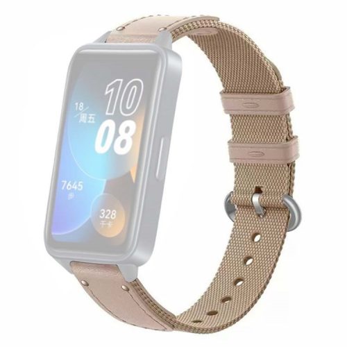 For Huawei Band 8 / Band 8 NFC / Band 9 / Band 9 NFC Replacement Watch Band Quick Release Nylon Watch Strap with Alloy Buckle - Beige